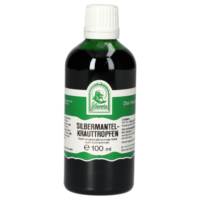 Sie sehen eine Packung SILBERMANTELKRAUT TROPFEN 100 ML, Produktbild: 01 SILBERMANTELKRAUT TROPFEN 100 ML, A-Nr.: 4878254 - 01