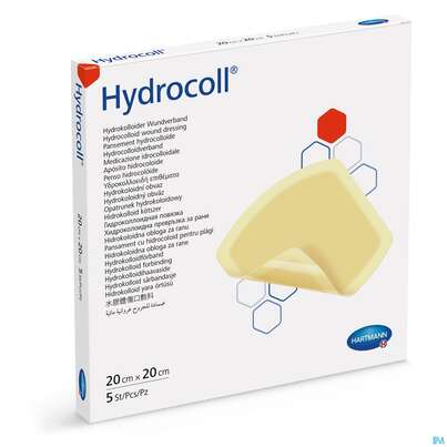 Sie sehen eine Packung Wundverband Hydrocoll 20x 20cm 5st, Produktbild: 04 Wundverband Hydrocoll 20x 20cm 5st, A-Nr.: 2032116 - 04