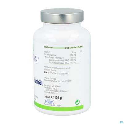 Omega -3 Fischoel Kapseln Melasan 500mg 180st, A-Nr.: 2796204 - 05
