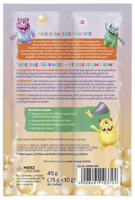 Sie sehen eine Packung TETESEPT Kids Badesalz Monsterparty, Produktbild: 03 TETESEPT Kids Badesalz Monsterparty, A-Nr.: 6021262 - 03