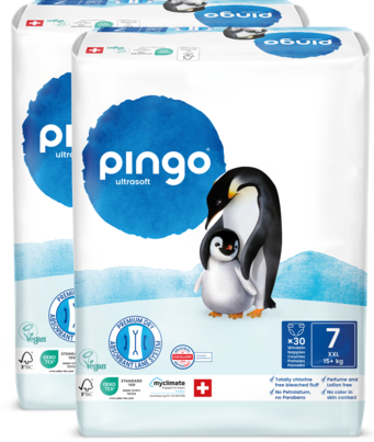Bio Windeln Nr.7 XXL Jumbo 15+ Kg Pinguin – Pingo Swiss, A-Nr.: 6027307 - 01