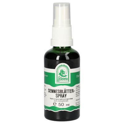 Sie sehen eine Packung SENNESBLÄTTER SPRAY 50 ML, Produktbild: 01 SENNESBLÄTTER SPRAY 50 ML, A-Nr.: 5444575 - 01