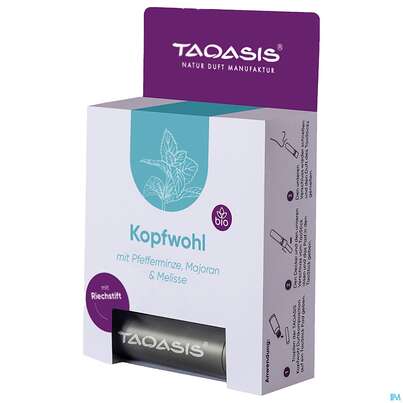 Sie sehen eine Packung Taoasis Kopfwohl Bio Duftset +riechstift 1st, Produktbild: 02 Taoasis Kopfwohl Bio Duftset +riechstift 1st, A-Nr.: 5908460 - 02