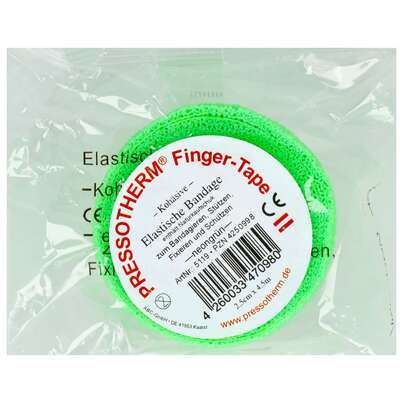 Sie sehen eine Packung Tape Pressotherm/finger-tape Flexibel Kohaesive 2,5cmx 4,5m Neongruen 1st, Produktbild: 02 Tape Pressotherm/finger-tape Flexibel Kohaesive 2,5cmx 4,5m Neongruen 1st, A-Nr.: 4250998 - 02