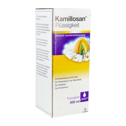 Sie sehen eine Packung Kamillosan Flüssigkeit 500ml, Produktbild: 05 Kamillosan Flüssigkeit 500ml, A-Nr.: 4465291 - 05