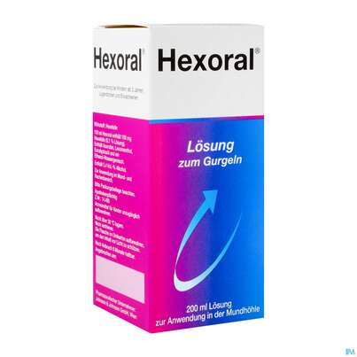 Sie sehen eine Packung Hexoral Lsg Z Gurgeln 200ml, Produktbild: 02 Hexoral Lsg Z Gurgeln 200ml, A-Nr.: 4459540 - 02