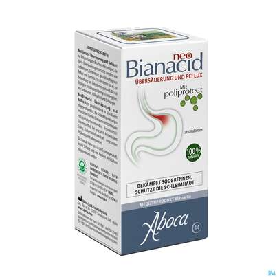 Sie sehen eine Packung Aboca Neobianacid Tabl Uebersaeuerung +reflux Ab 6 Jahren 14st, Produktbild: 03 Aboca Neobianacid Tabl Uebersaeuerung +reflux Ab 6 Jahren 14st, A-Nr.: 5571931 - 03
