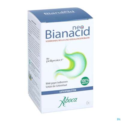 Sie sehen eine Packung Aboca Neobianacid Tabl Uebersaeuerung +reflux Ab 6 Jahren 45st, Produktbild: 05 Aboca Neobianacid Tabl Uebersaeuerung +reflux Ab 6 Jahren 45st, A-Nr.: 5571948 - 05