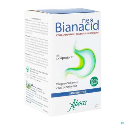 Sie sehen eine Packung Aboca Neobianacid Tabl Uebersaeuerung +reflux Ab 6 Jahren 45st, Produktbild: 03 Aboca Neobianacid Tabl Uebersaeuerung +reflux Ab 6 Jahren 45st, A-Nr.: 5571948 - 03
