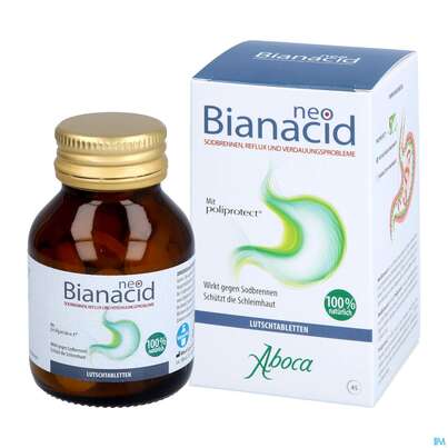 Sie sehen eine Packung Aboca Neobianacid Tabl Uebersaeuerung +reflux Ab 6 Jahren 45st, Produktbild: 09 Aboca Neobianacid Tabl Uebersaeuerung +reflux Ab 6 Jahren 45st, A-Nr.: 5571948 - 09