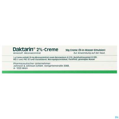 Sie sehen eine Packung Daktarin Creme 2% 30g, Produktbild: 01 Daktarin Creme 2% 30g, A-Nr.: 0071810 - 01