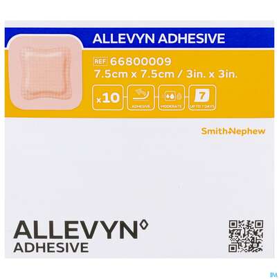 Sie sehen eine Packung Wundverband Allevyn/polyurethan Adhesive 7,5x 7,5cm -tam 10st, Produktbild: 03 Wundverband Allevyn/polyurethan Adhesive 7,5x 7,5cm -tam 10st, A-Nr.: 4736620 - 03