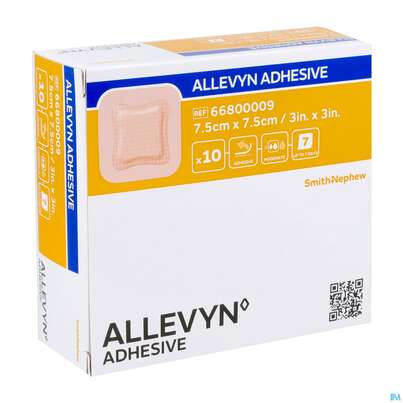 Sie sehen eine Packung Wundverband Allevyn/polyurethan Adhesive 7,5x 7,5cm -tam 10st, Produktbild: 08 Wundverband Allevyn/polyurethan Adhesive 7,5x 7,5cm -tam 10st, A-Nr.: 4736620 - 08