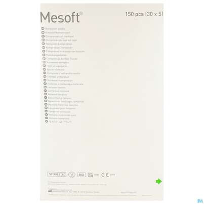 Vlieskompressen Mesoft/set Steril 10x 10cm 150st (30x5), A-Nr.: 1652331 - 08