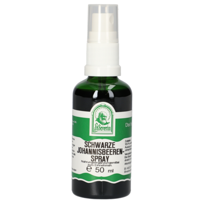 Sie sehen eine Packung SCHWARZE JOHANNISBEEREN SPRAY 50 ML, Produktbild: 01 SCHWARZE JOHANNISBEEREN SPRAY 50 ML, A-Nr.: 4444892 - 01