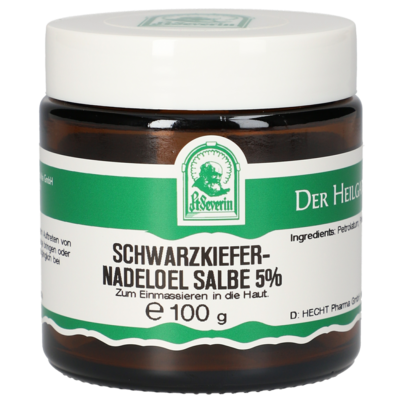 Sie sehen eine Packung SCHWARZKIEFERNADELÖL SALBE 5% 100 G, Produktbild: 01 SCHWARZKIEFERNADELÖL SALBE 5% 100 G, A-Nr.: 5358048 - 01