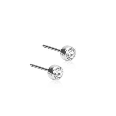 Blomdahl Ohrstecker Bezel Silber Titan 4mm, A-Nr.: 6020067 - 01