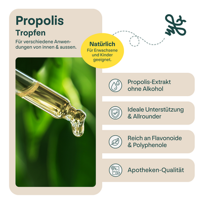 Sie sehen eine Packung Propolis Tropfen, Produktbild: 02 Propolis Tropfen, A-Nr.: 6022712 - 02