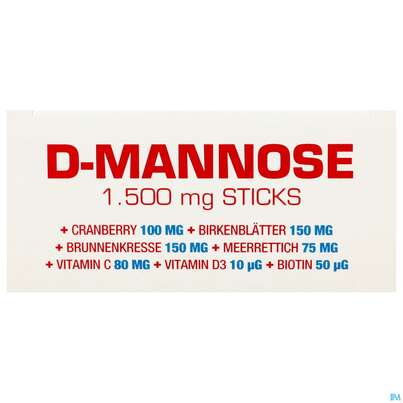 D-mannose Sticks/1500mg +cranberry +vit C+birkenblaett150mg +brunnenkresse 150mg 30st, A-Nr.: 5904829 - 05