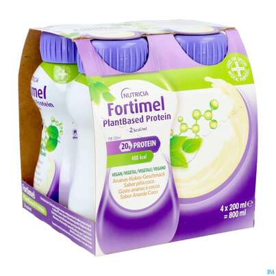 Fortimel/plantbased/protein 200ml Flasche Ananas-kokos 4st, A-Nr.: 5919601 - 02