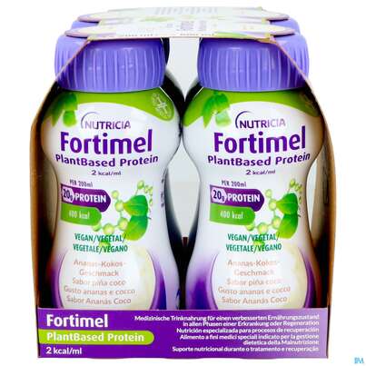 Fortimel/plantbased/protein 200ml Flasche Ananas-kokos 4st, A-Nr.: 5919601 - 07