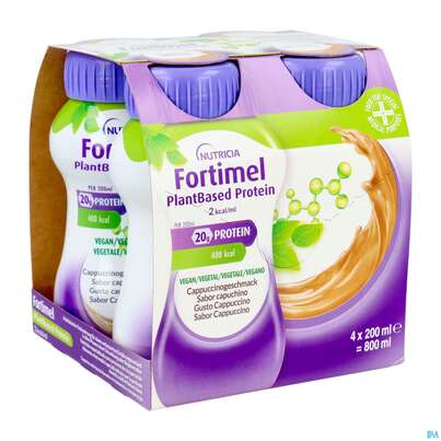 Fortimel/plantbased/protein 200ml Flasche Cappuccino 4st, A-Nr.: 5919624 - 02