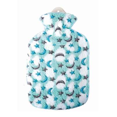 Sie sehen eine Packung Wärmflasche Plüschbezug Mond & Sterne 2,0L, Produktbild: 01 Wärmflasche Plüschbezug Mond & Sterne 2,0L, A-Nr.: 5673531 - 01