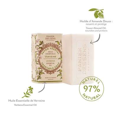 Sie sehen eine Packung Pflanzliche Seife Verveine, Produktbild: 02 Pflanzliche Seife Verveine, A-Nr.: 5917507 - 02