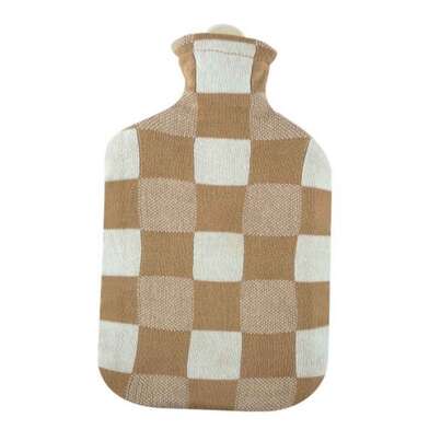 Wärmflasche Strick Öko-Tex Karo beige 2,0L, A-Nr.: 5912131 - 01