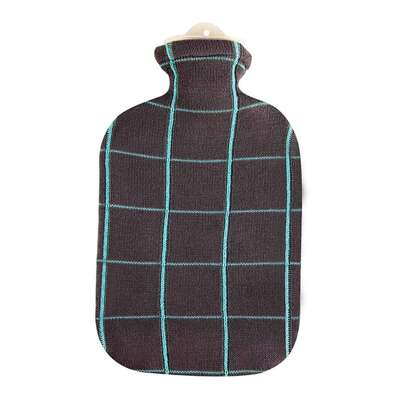 Sie sehen eine Packung Wärmflasche Strick Öko-Tex Karo Türkis 2,0L, Produktbild: 01 Wärmflasche Strick Öko-Tex Karo Türkis 2,0L, A-Nr.: 5398390 - 01