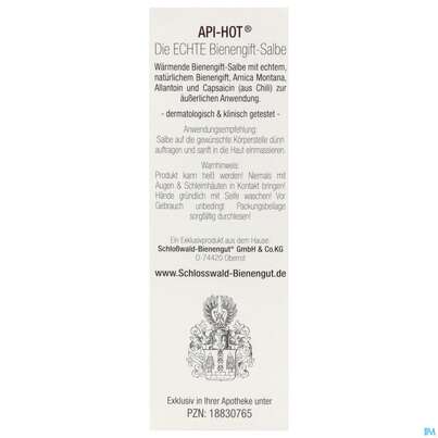 Sie sehen eine Packung Bienengiftsalbe Salbe/hot Echte Bienengiftsalbe 50ml, Produktbild: 05 Bienengiftsalbe Salbe/hot Echte Bienengiftsalbe 50ml, A-Nr.: 5905881 - 05