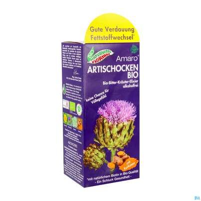 Sie sehen eine Packung Artischocken Amaro Bitterkraeuter Bio Elixier Kraeuter Fruechte Alkoholfrei 330ml, Produktbild: 02 Artischocken Amaro Bitterkraeuter Bio Elixier Kraeuter Fruechte Alkoholfrei 330ml, A-Nr.: 3823699 - 02