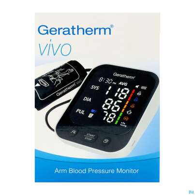 Sie sehen eine Packung Blutdruckmesser Geratherm Oberarm Vivo 1st, Produktbild: 04 Blutdruckmesser Geratherm Oberarm Vivo 1st, A-Nr.: 5887717 - 04