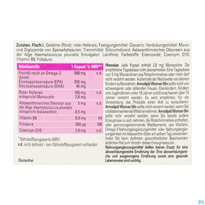 Sie sehen eine Packung Armolipid Woman 50+ Softgel Kapseln 30st, Produktbild: 03 Armolipid Woman 50+ Softgel Kapseln 30st, A-Nr.: 5975456 - 03