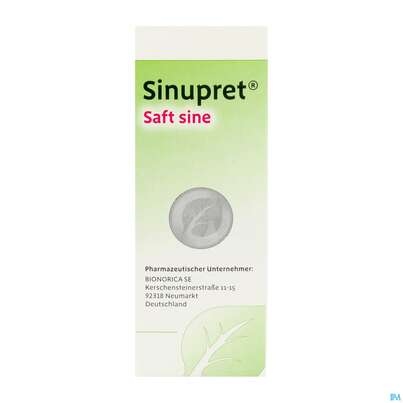 Sie sehen eine Packung Sinupret Saft Sine 100ml, Produktbild: 03 Sinupret Saft Sine 100ml, A-Nr.: 5536774 - 03
