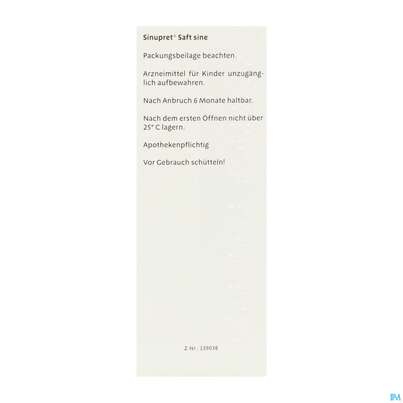 Sie sehen eine Packung Sinupret Saft Sine 100ml, Produktbild: 06 Sinupret Saft Sine 100ml, A-Nr.: 5536774 - 06