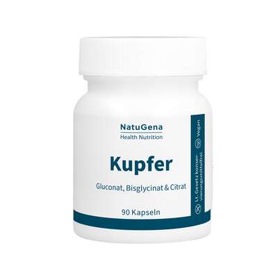 Sie sehen eine Packung NatuGena Kupfer Kapseln, Produktbild: 01 NatuGena Kupfer Kapseln, A-Nr.: 5699275 - 01
