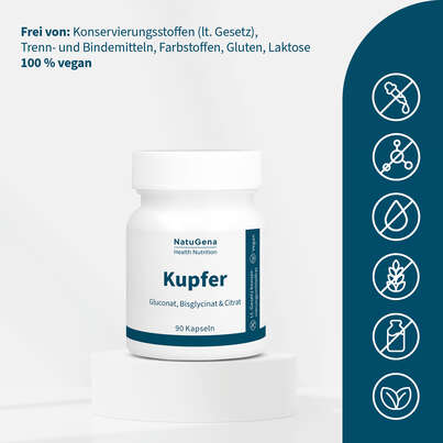 Sie sehen eine Packung NatuGena Kupfer Kapseln, Produktbild: 03 NatuGena Kupfer Kapseln, A-Nr.: 5699275 - 03