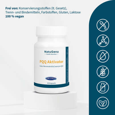 Sie sehen eine Packung NatuGena PQQ Aktivator Kapseln, Produktbild: 03 NatuGena PQQ Aktivator Kapseln, A-Nr.: 5815439 - 03