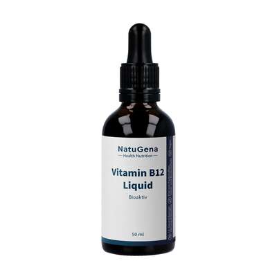 Sie sehen eine Packung NatuGena Vitamin B12 Liquid, Produktbild: 01 NatuGena Vitamin B12 Liquid, A-Nr.: 5665945 - 01