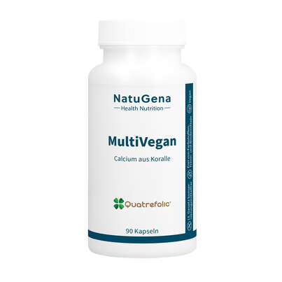 Sie sehen eine Packung NatuGena MultiVegan Kapseln, Produktbild: 01 NatuGena MultiVegan Kapseln, A-Nr.: 5699364 - 01