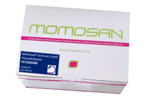 MOMOSAN-schwarz steril Woundcleaner VETERINÄR 5x5x2cm, 30 Stück, A-Nr.: 5959262 - 01