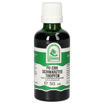 Sie sehen eine Packung PU-ERH SCHWARZTEE TROPFEN 50 ML, Produktbild: 01 PU-ERH SCHWARZTEE TROPFEN 50 ML, A-Nr.: 5182023 - 01
