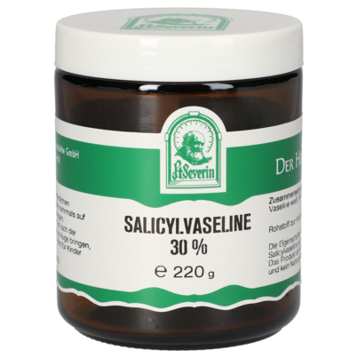 Sie sehen eine Packung SALICYLVASELINE 30% 220 G, Produktbild: 01 SALICYLVASELINE 30% 220 G, A-Nr.: 5671325 - 01