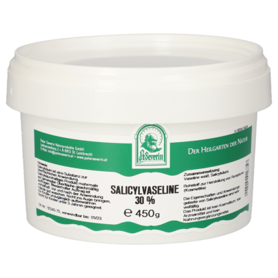Sie sehen eine Packung SALICYLVASELINE 30% 450 G, Produktbild: 01 SALICYLVASELINE 30% 450 G, A-Nr.: 5671331 - 01