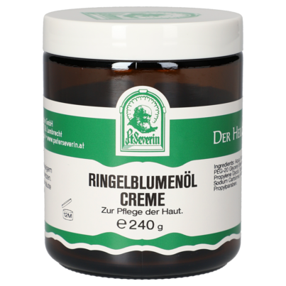 Sie sehen eine Packung RINGELBLUMENÖL CREME 240 G, Produktbild: 01 RINGELBLUMENÖL CREME 240 G, A-Nr.: 5786264 - 01