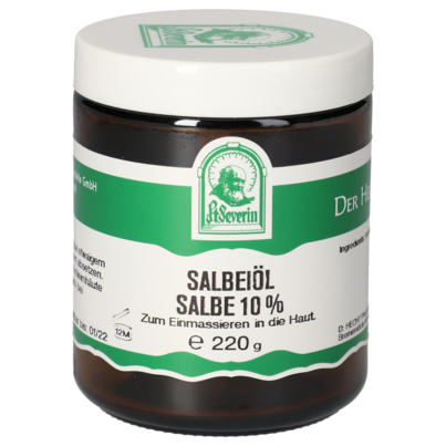 Sie sehen eine Packung SALBEIÖL SALBE 10% 220 G, Produktbild: 01 SALBEIÖL SALBE 10% 220 G, A-Nr.: 5748660 - 01