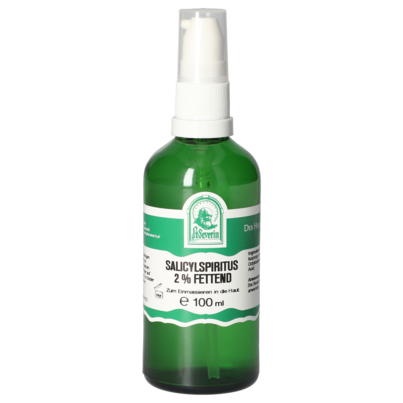 Sie sehen eine Packung SALICYLSPIRITUS 2% FETTEND 100 ML, Produktbild: 01 SALICYLSPIRITUS 2% FETTEND 100 ML, A-Nr.: 5778218 - 01