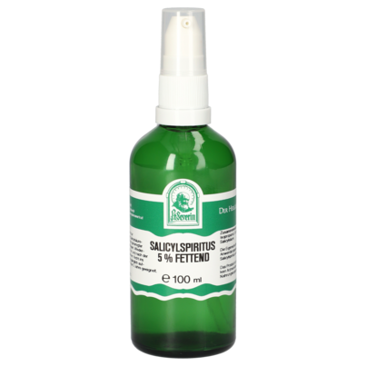 Sie sehen eine Packung SALICYLSPIRITUS 5% FETTEND 100 ML, Produktbild: 01 SALICYLSPIRITUS 5% FETTEND 100 ML, A-Nr.: 5778282 - 01