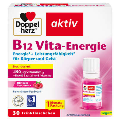Sie sehen eine Packung Doppelherz B12 Vita-Energie, Produktbild: 01 Doppelherz B12 Vita-Energie, A-Nr.: 5679367 - 01